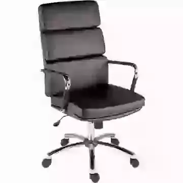 Retro Faux Leather Office Padded Chair Black, Brown or White Swivel
